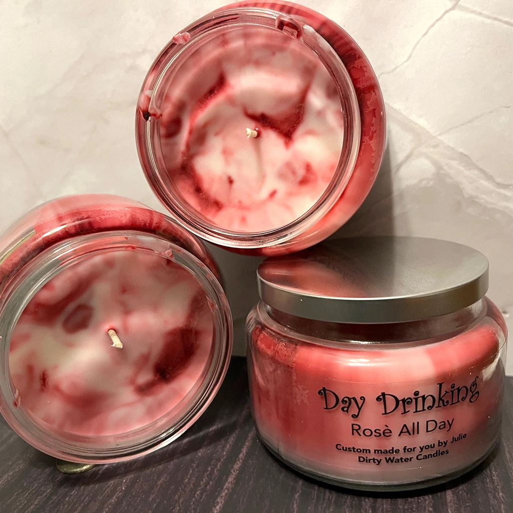 Candles Day Drinking, shows open jars