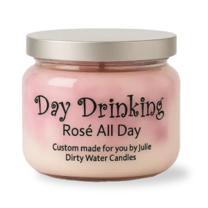 Candle Day Drinking, pink swirl color