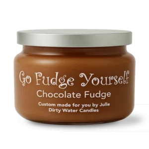 Candle jar for Go Fudge Yourself - light brown swirl color