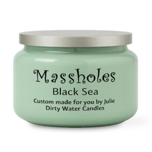 Candle jar for Massholes, green color