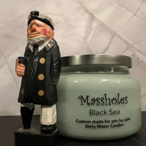 Candle jar Massholes with fisherman figurine