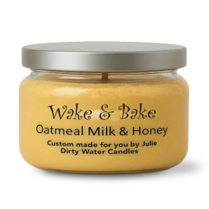 Candle jar for Wake and Bake, honey color