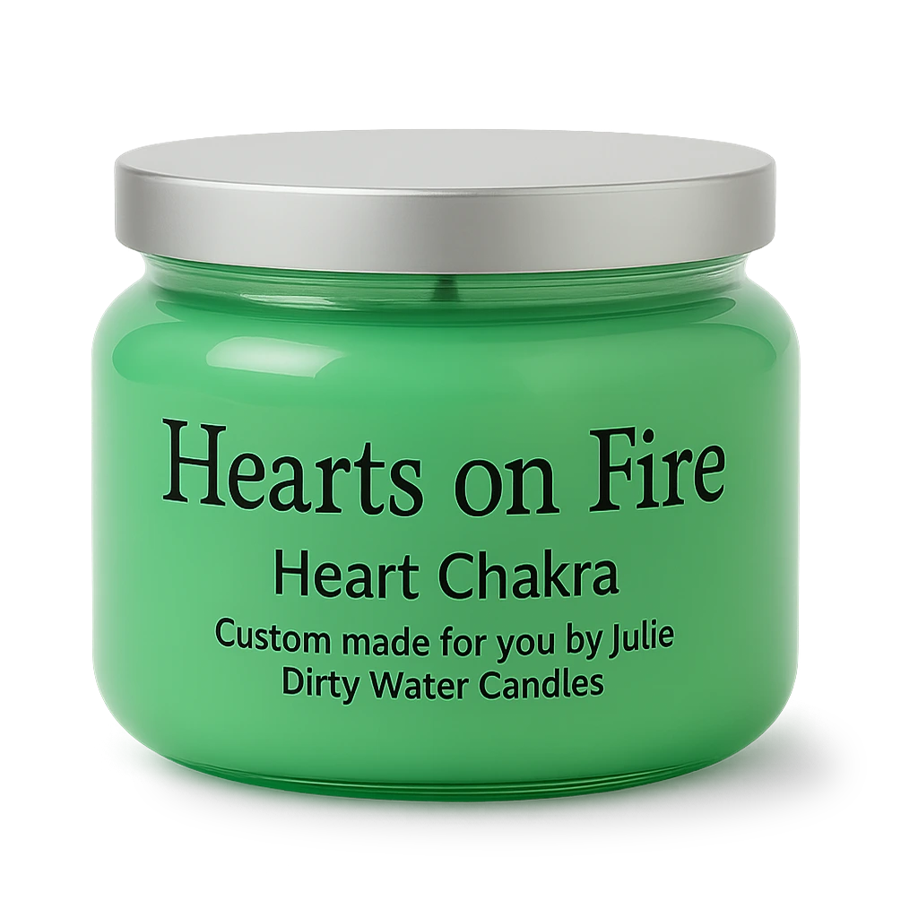 Candle Hearts on Fire, green color