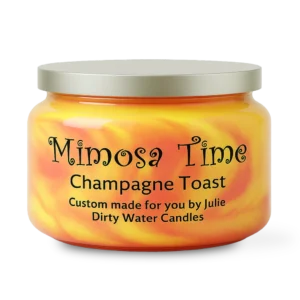 Candle Mimosa Time, orange/red color