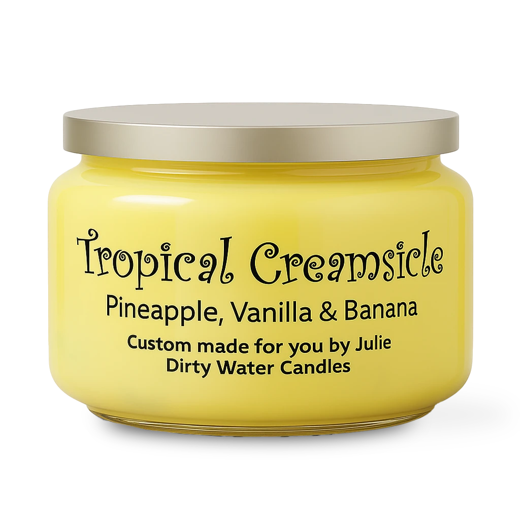 Candle Tropical Creamsicle, yellow color