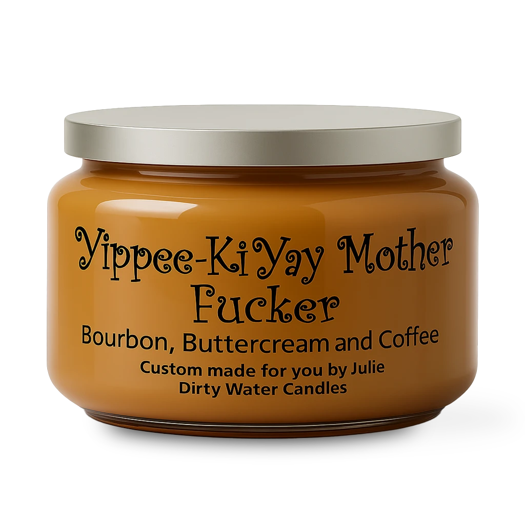 Candle Yippee-Ki-Yay, brown color